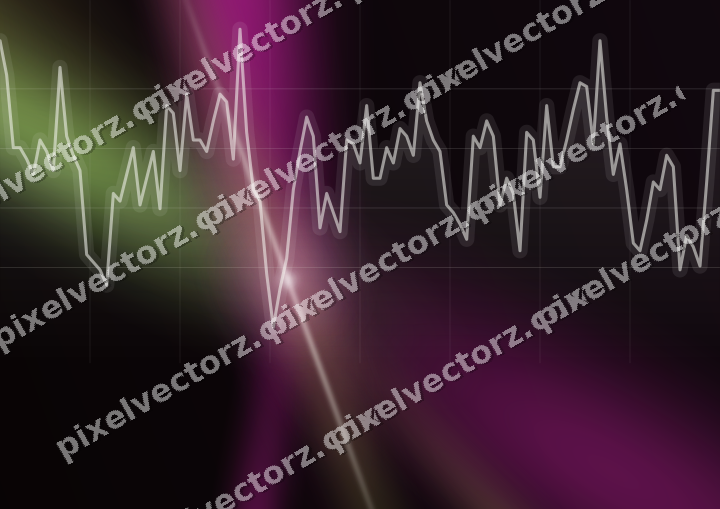 Glowing neon chart background in magenta and lime