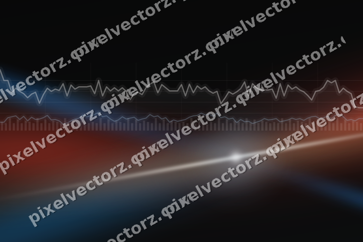 Glowing neon chart background in blue and red