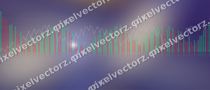 Glowing neon chart background in dark blue and amber
