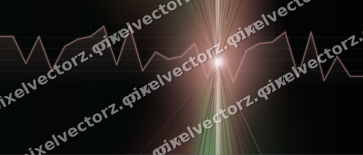 Glowing neon chart background in red and green