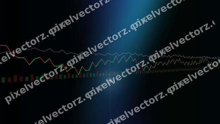 Glowing neon chart background in cyan and teal