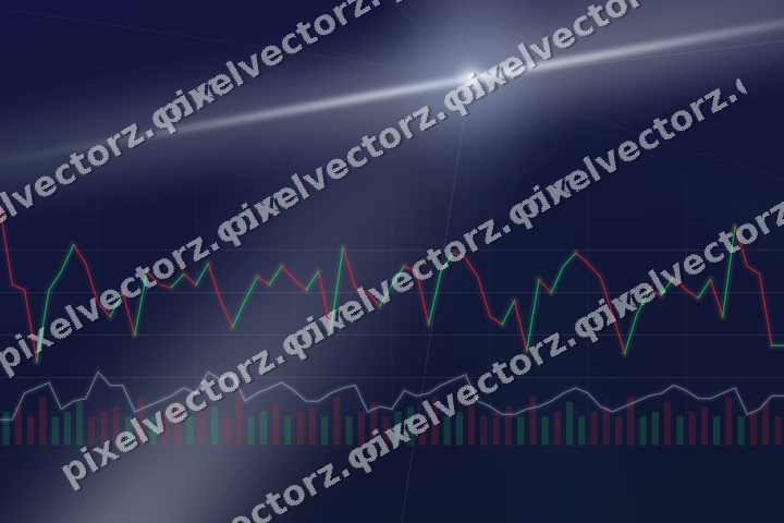 Glowing neon chart background in dark blue and white
