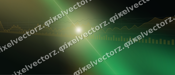 Glowing neon chart background in amber and green