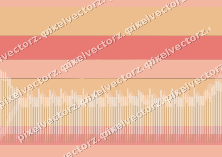 Glowing neon chart background in red and orange