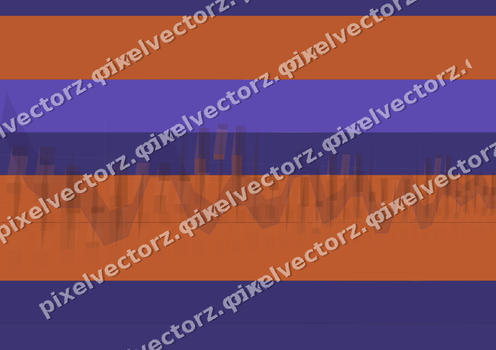 Glowing neon chart background in orange and blue