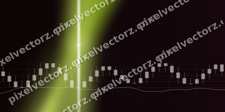 Glowing neon chart background in lime and pink