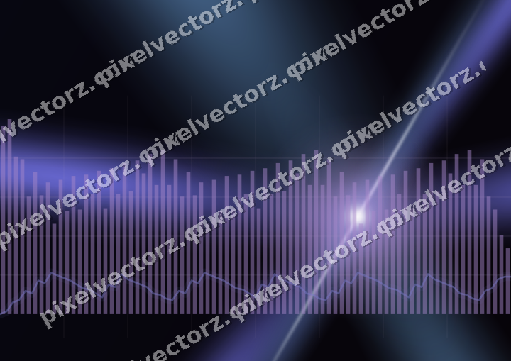 Glowing neon chart background in purple and blue