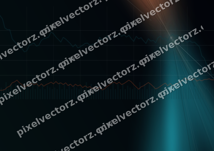 Glowing neon chart background in teal and orange