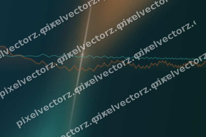 Glowing neon chart background in orange and teal