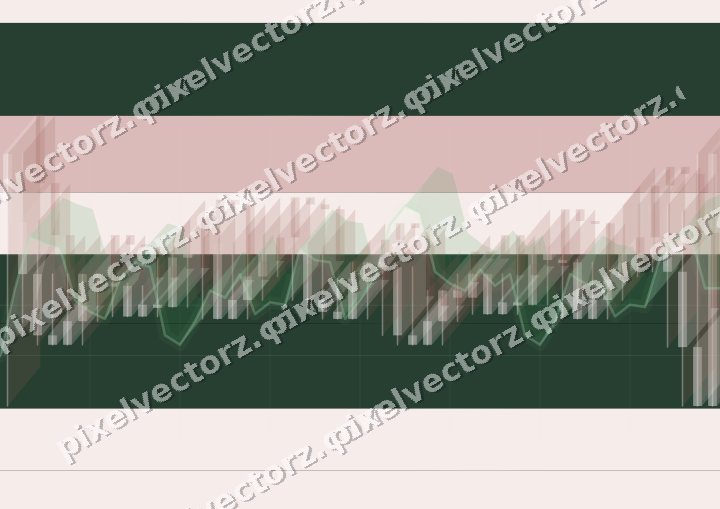 Glowing neon chart background in green and red