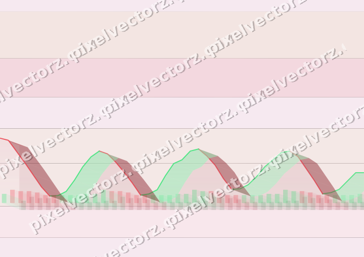 Glowing neon chart background in pink and red