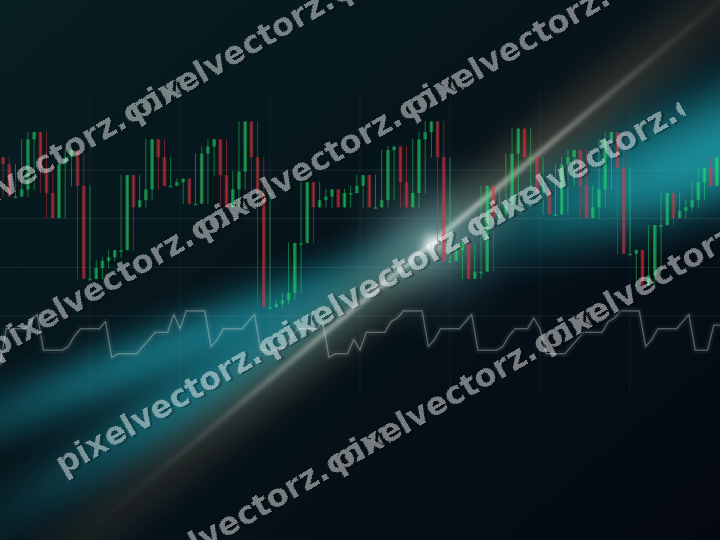 Glowing neon chart background in teal and orange