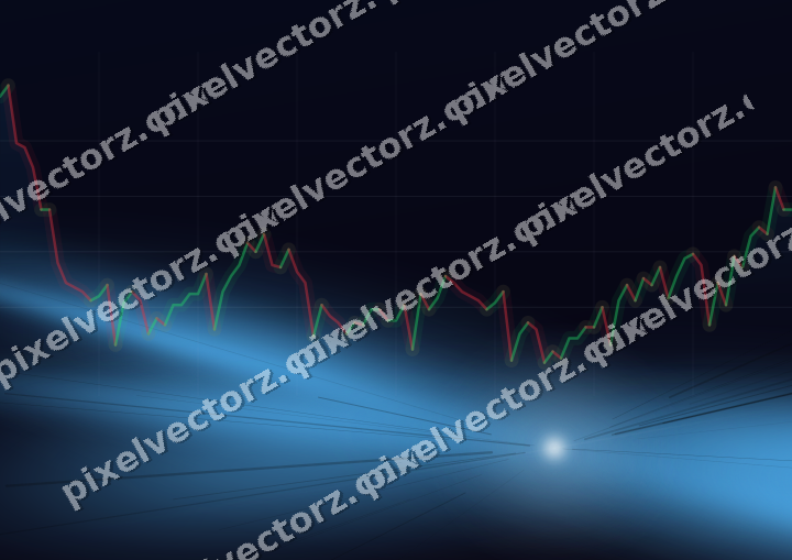 Glowing neon chart background in cyan and blue