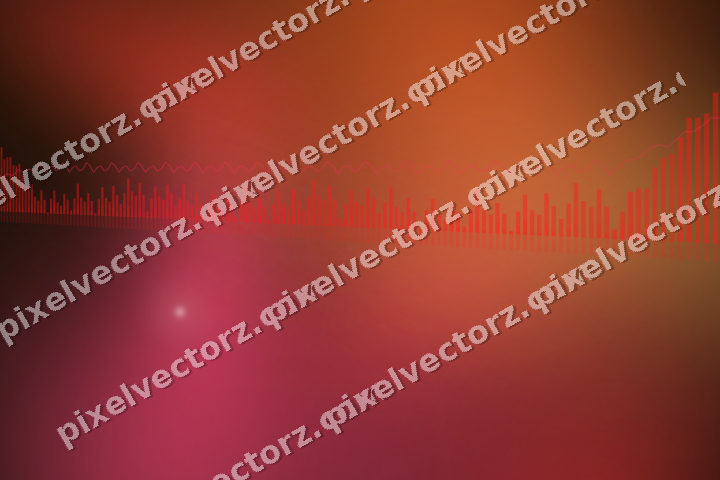 Glowing neon chart background in red and orange