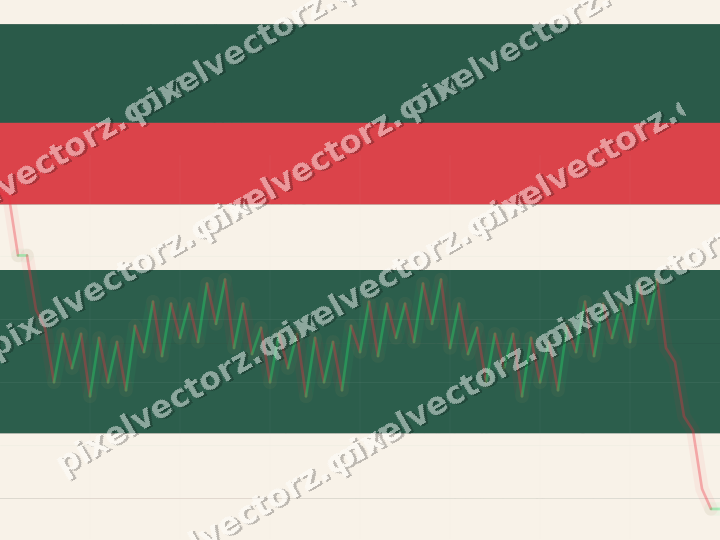Glowing neon chart background in dark green and red