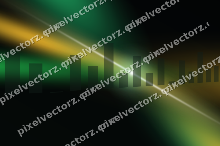 Glowing neon chart background in green and amber