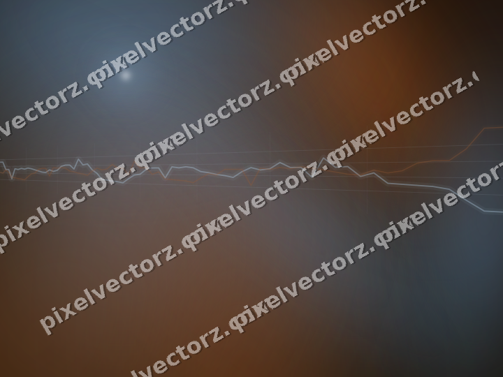 Glowing neon chart background in blue and orange
