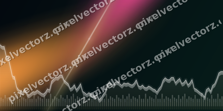 Glowing neon chart background in pink and orange