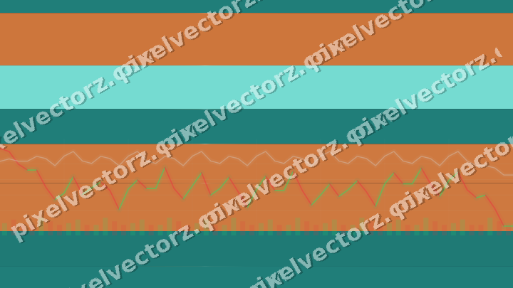 Glowing neon chart background in orange and teal