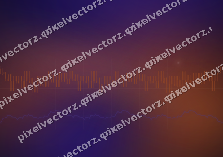 Glowing neon chart background in orange and blue