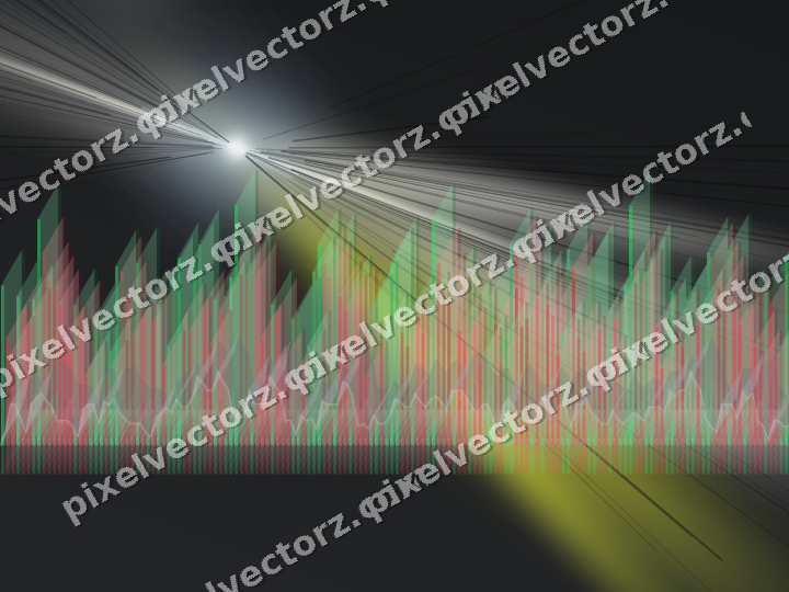 Glowing neon chart background in yellow and grey