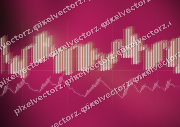 Glowing neon chart background in pink and green