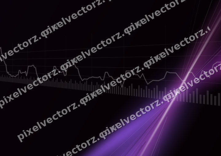 Glowing neon chart background in purple and blue