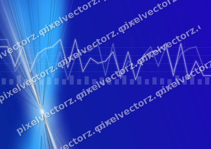 Glowing neon chart background in cyan and blue