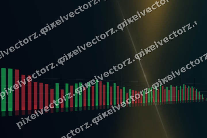 Glowing neon chart background in amber and teal