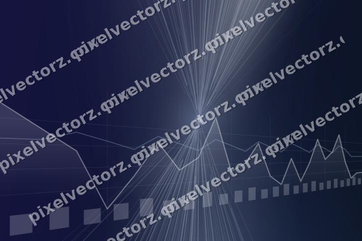 Glowing neon chart background in dark blue and white