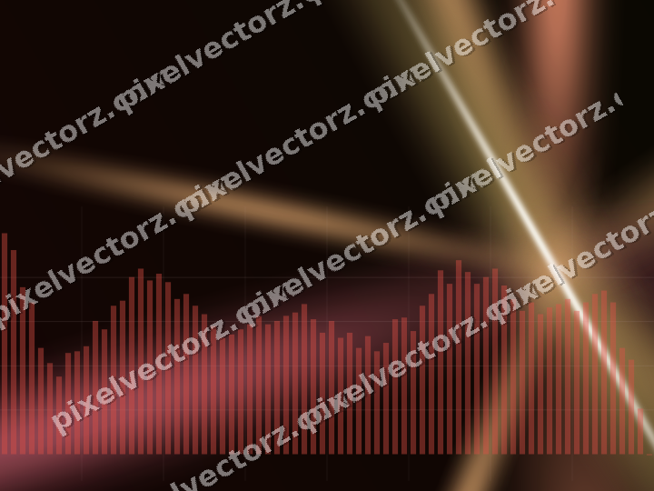 Glowing neon chart background in red and orange