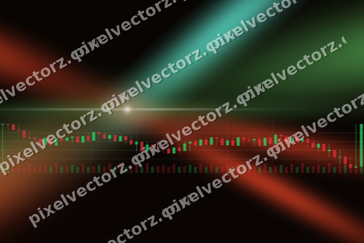 Glowing neon chart background in red and orange