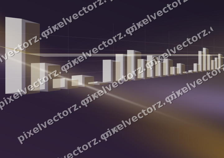 Glowing neon chart background in amber and purple