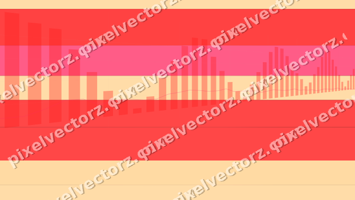 Glowing neon chart background in red and orange