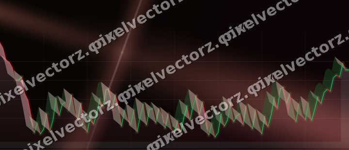 Glowing neon chart background in pink and red