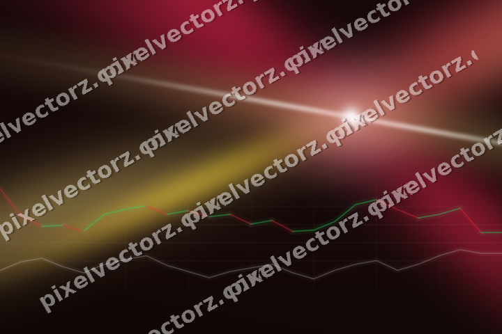 Glowing neon chart background in pink and red