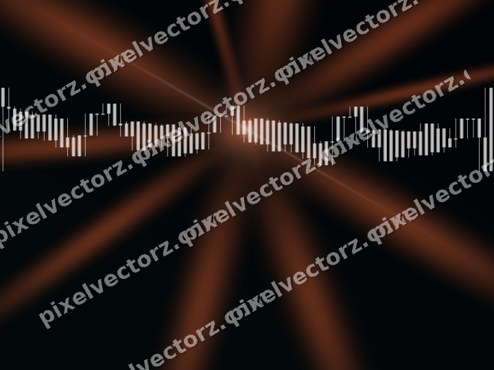 Glowing neon chart background in orange and teal