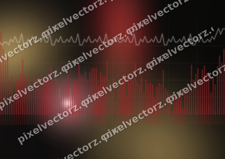 Glowing neon chart background in red and amber