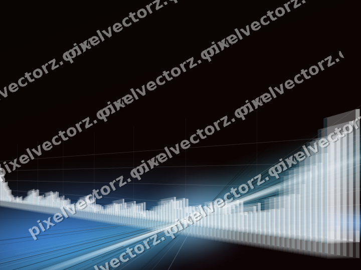 Glowing neon chart background in blue and red