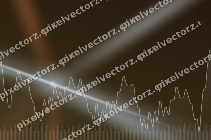 Glowing neon chart background in blue and orange