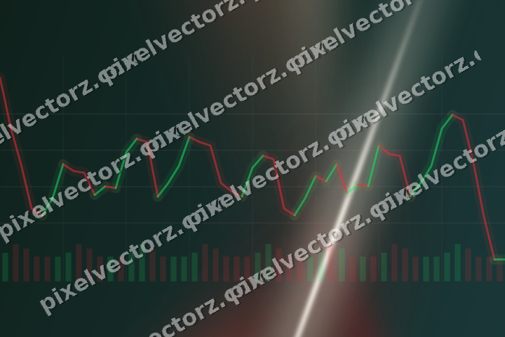 Glowing neon chart background in dark red and dark green