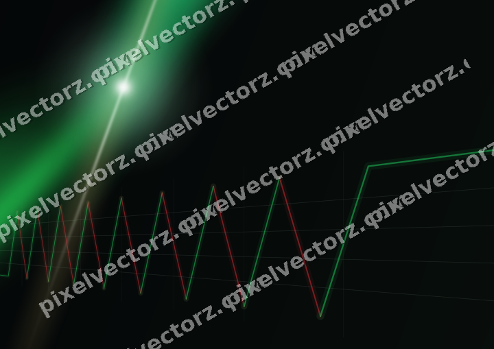 Glowing neon chart background in green and amber