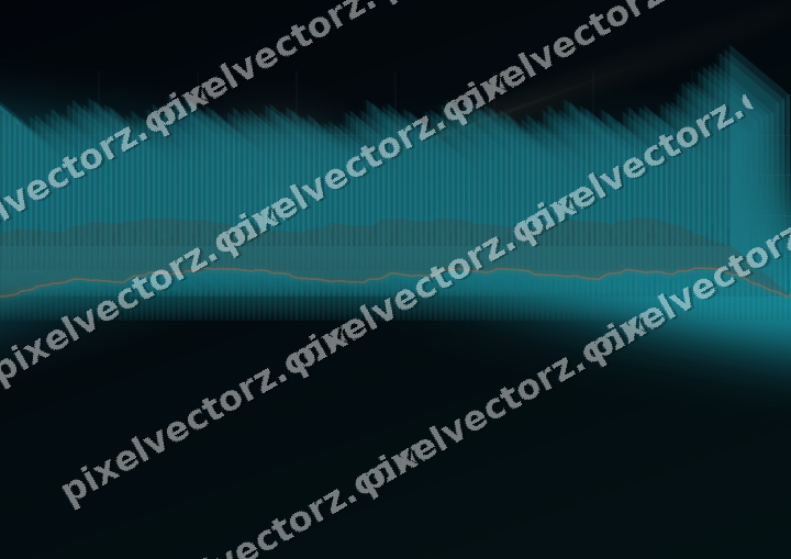 Glowing neon chart background in teal and orange