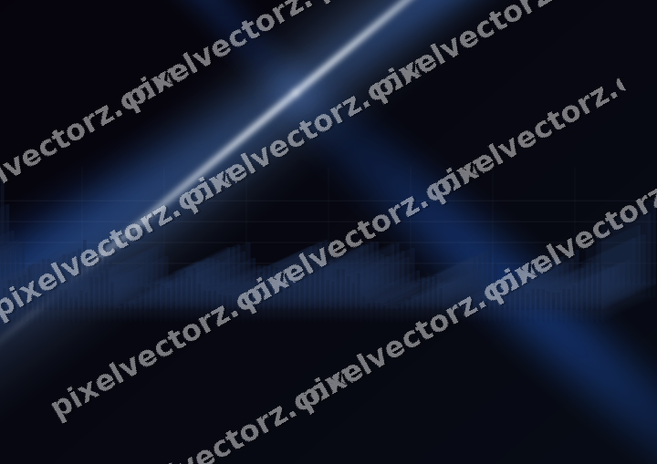 Glowing neon chart background in blue