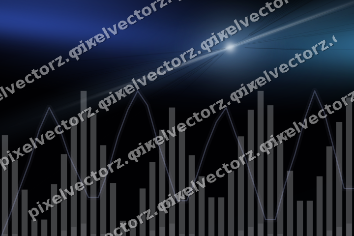 Glowing neon chart background in cyan and blue