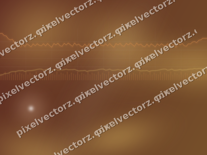 Glowing neon chart background in orange and amber