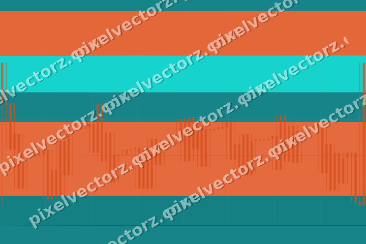 Glowing neon chart background in orange and teal