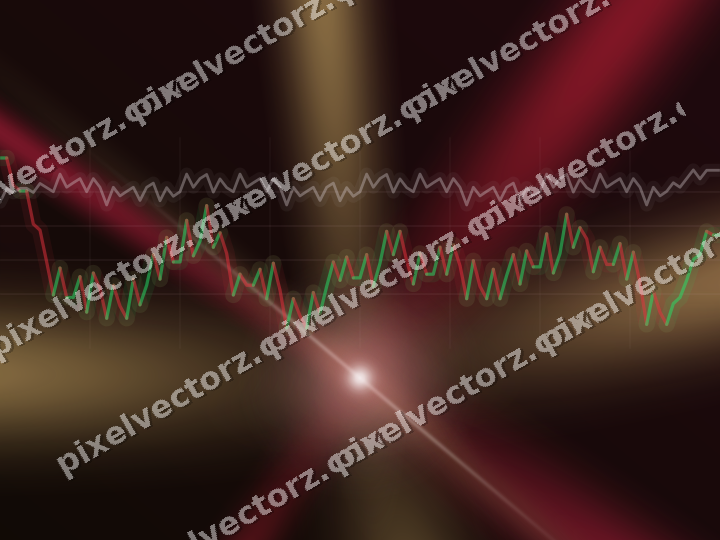 Glowing neon chart background in pink and red