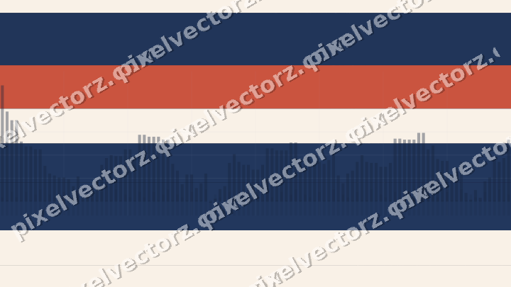 Glowing neon chart background in dark blue and red