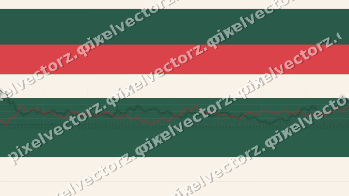 Glowing neon chart background in dark green and red